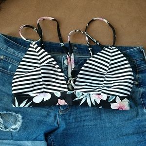 PINK stripes ans floral bralette